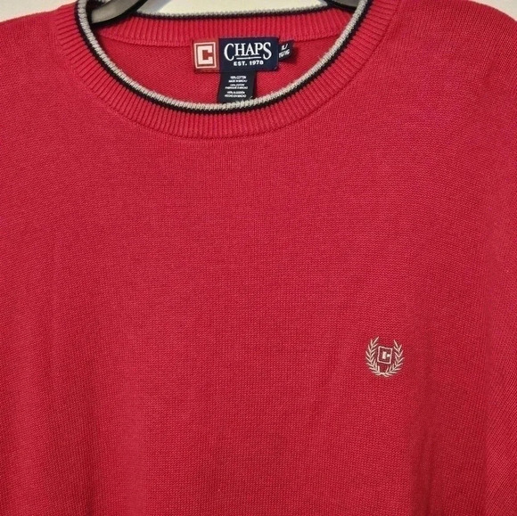 Men’s Chaps Red Crewneck Sweater - Picture 4 of 8